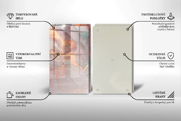 Deska do krojenia Marmur ze złotem