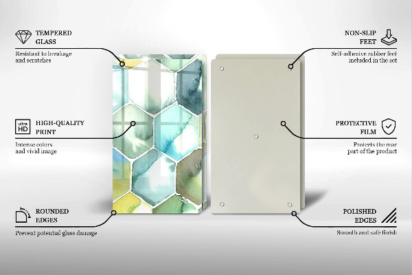 Deska do krojenia Akwarelowe heksagony