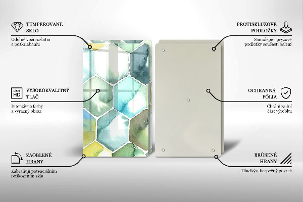 Deska do krojenia Akwarelowe heksagony