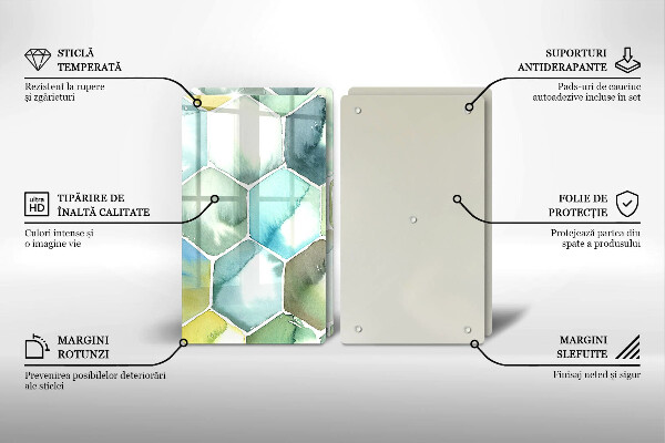 Deska do krojenia Akwarelowe heksagony