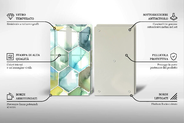 Deska do krojenia Akwarelowe heksagony