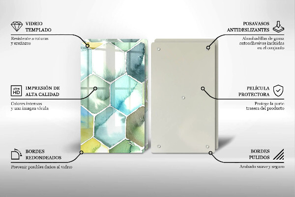 Deska do krojenia Akwarelowe heksagony