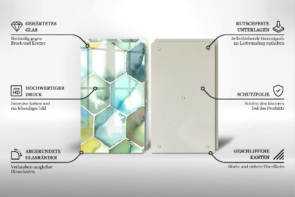 Deska do krojenia Akwarelowe heksagony