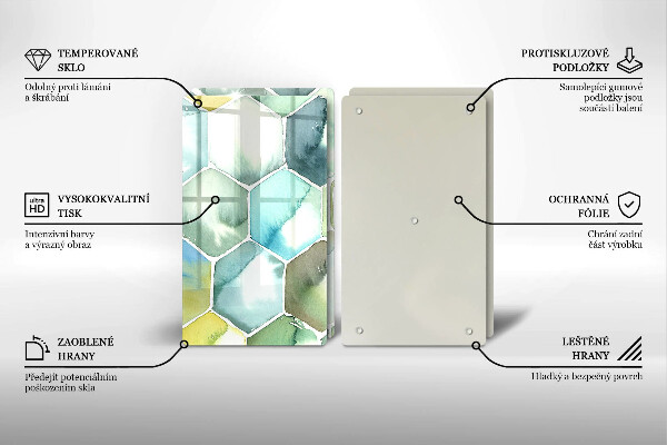 Deska do krojenia Akwarelowe heksagony