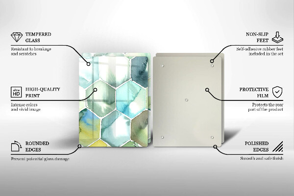 Deska do krojenia Akwarelowe heksagony