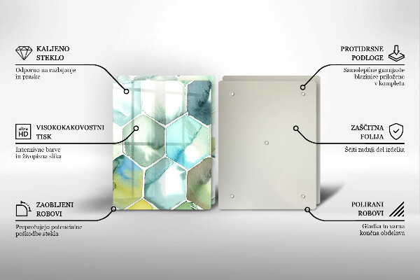 Deska do krojenia Akwarelowe heksagony