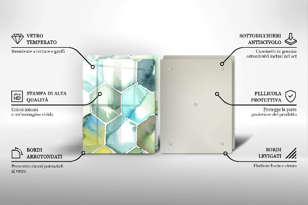 Deska do krojenia Akwarelowe heksagony