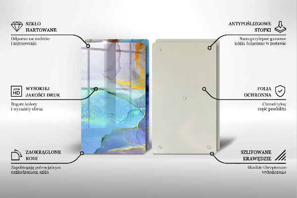 Deska do krojenia Pęknięty kamień złoto