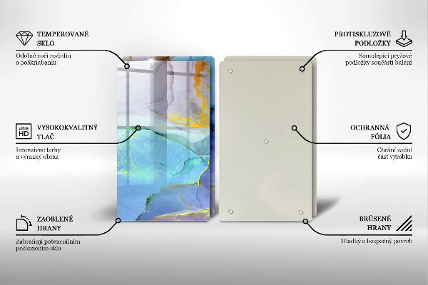 Deska do krojenia Pęknięty kamień złoto