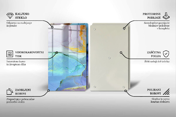 Deska do krojenia Pęknięty kamień złoto