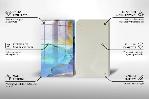 Deska do krojenia Pęknięty kamień złoto