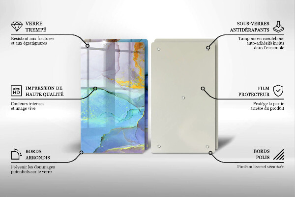 Deska do krojenia Pęknięty kamień złoto