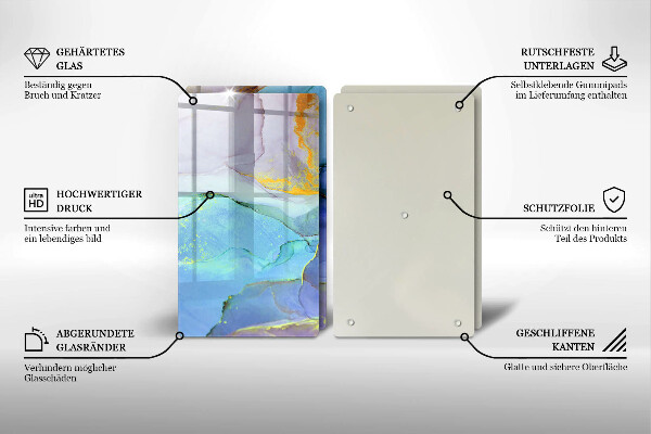 Deska do krojenia Pęknięty kamień złoto