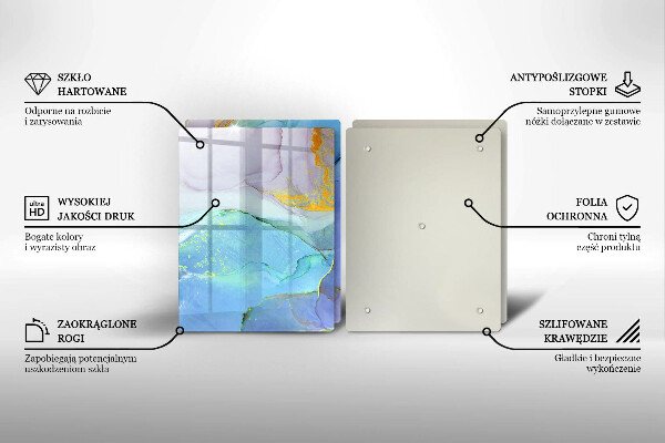 Deska do krojenia Pęknięty kamień złoto