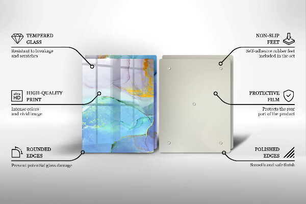 Deska do krojenia Pęknięty kamień złoto