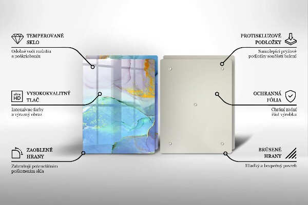 Deska do krojenia Pęknięty kamień złoto