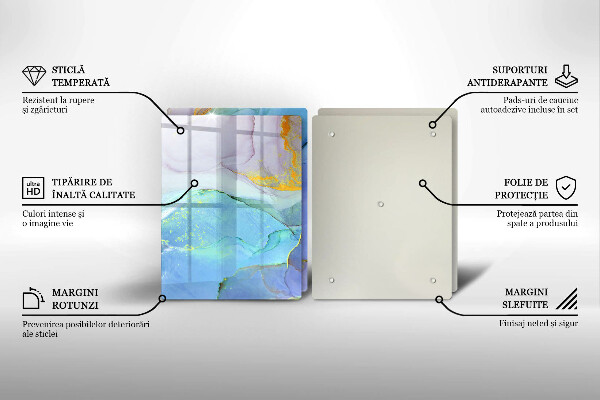Deska do krojenia Pęknięty kamień złoto