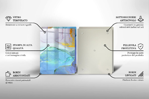 Deska do krojenia Pęknięty kamień złoto