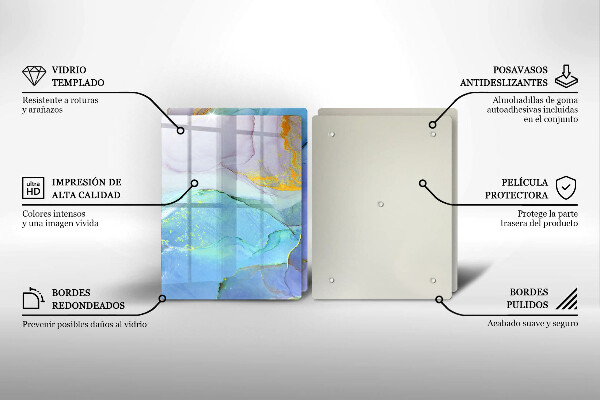 Deska do krojenia Pęknięty kamień złoto