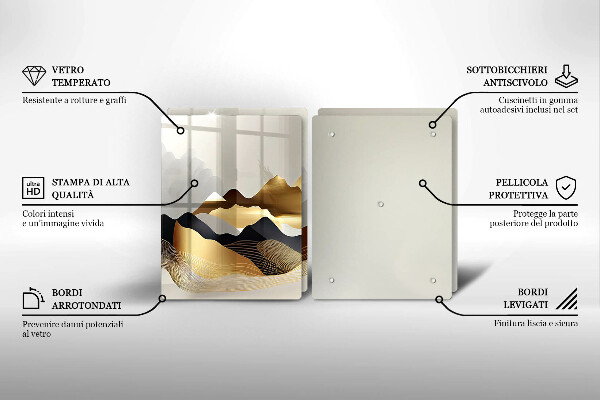 Deska do krojenia Abstrakcja złote góry
