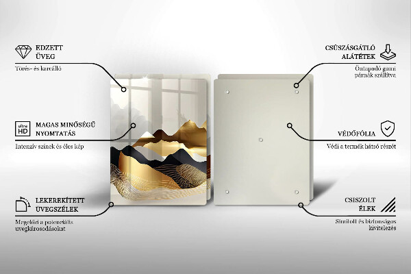 Deska do krojenia Abstrakcja złote góry