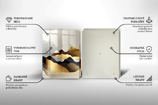 Deska do krojenia Abstrakcja złote góry