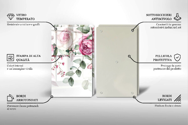 Deska do krojenia Akwarelowe róże