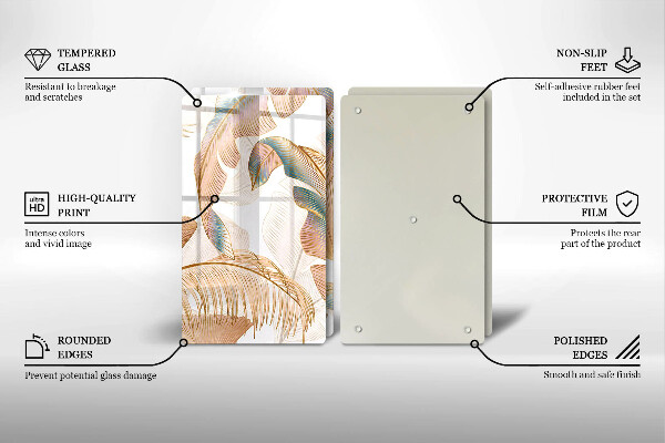 Deska do krojenia Boho pióra i liście