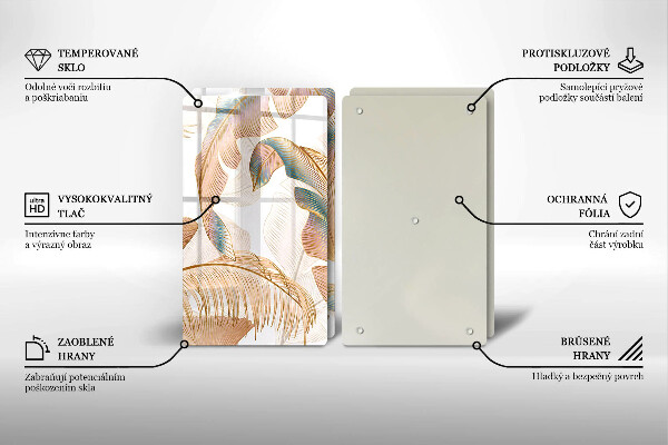 Deska do krojenia Boho pióra i liście