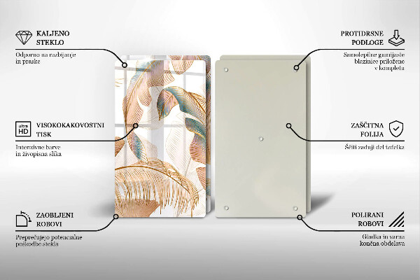 Deska do krojenia Boho pióra i liście