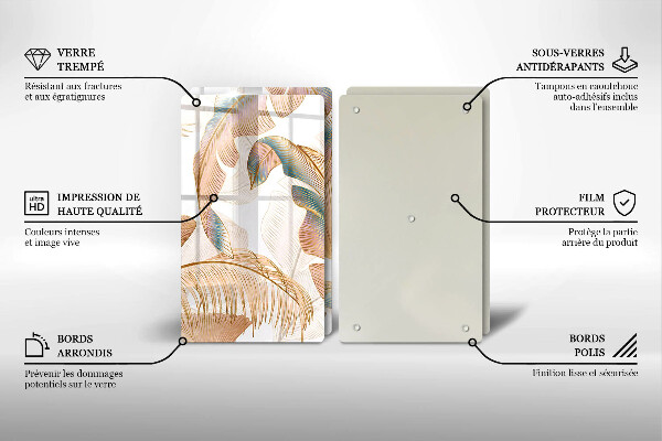 Deska do krojenia Boho pióra i liście