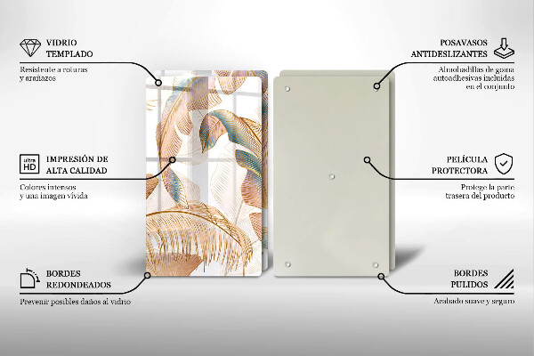 Deska do krojenia Boho pióra i liście