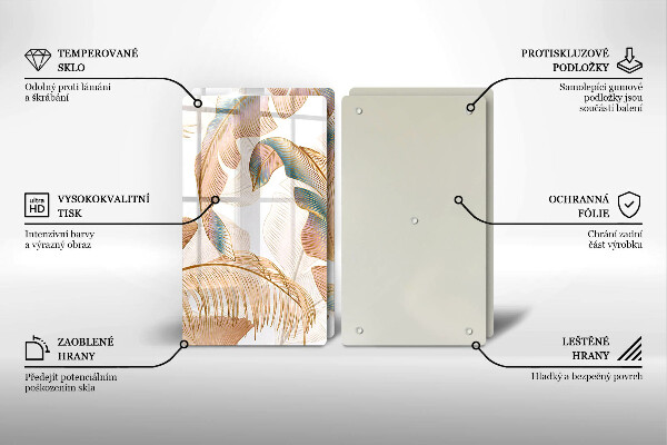 Deska do krojenia Boho pióra i liście