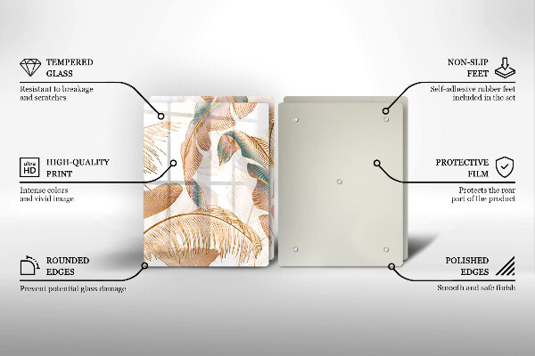 Deska do krojenia Boho pióra i liście