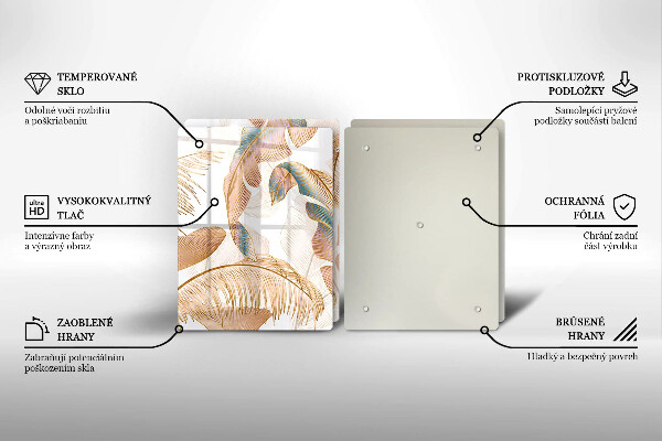 Deska do krojenia Boho pióra i liście