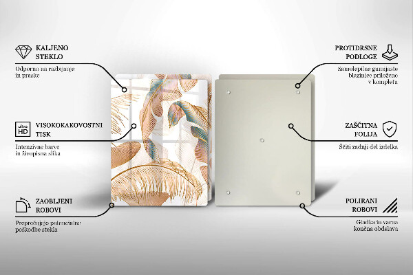 Deska do krojenia Boho pióra i liście