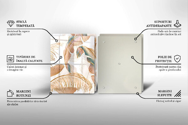 Deska do krojenia Boho pióra i liście