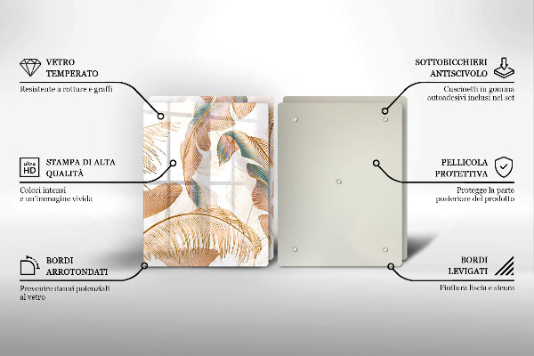 Deska do krojenia Boho pióra i liście