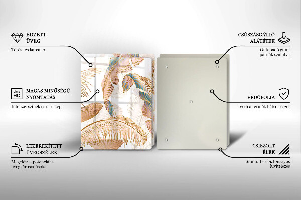 Deska do krojenia Boho pióra i liście