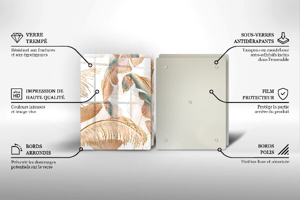 Deska do krojenia Boho pióra i liście