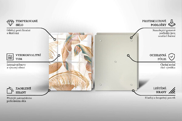 Deska do krojenia Boho pióra i liście