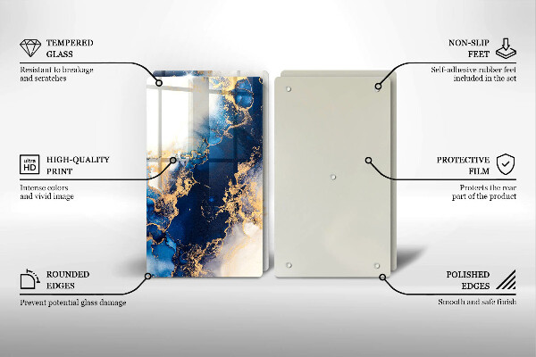 Deska do krojenia Abstrakcja z błękitem