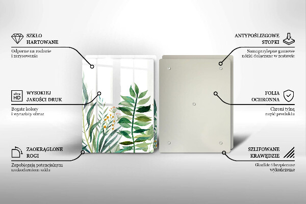 Deska do krojenia Ilustracja liście rośliny