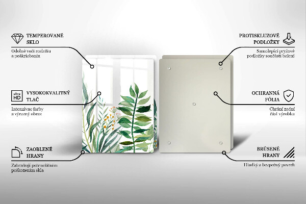 Deska do krojenia Ilustracja liście rośliny