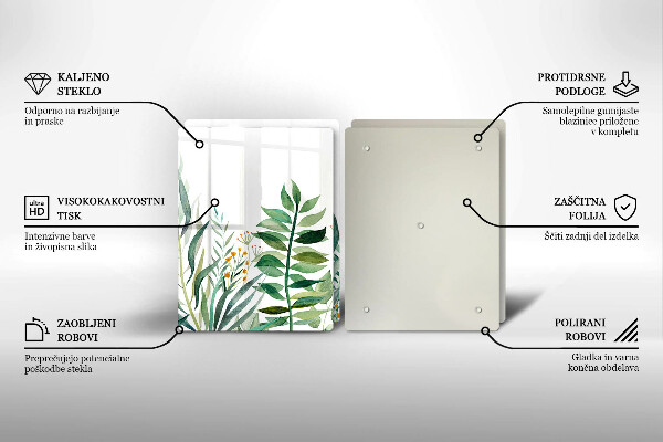 Deska do krojenia Ilustracja liście rośliny