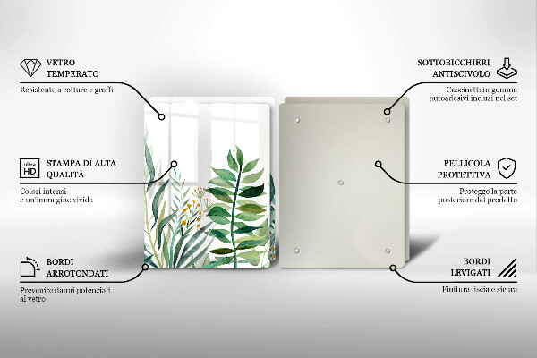 Deska do krojenia Ilustracja liście rośliny