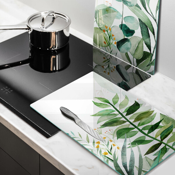 Deska do krojenia Ilustracja liście rośliny