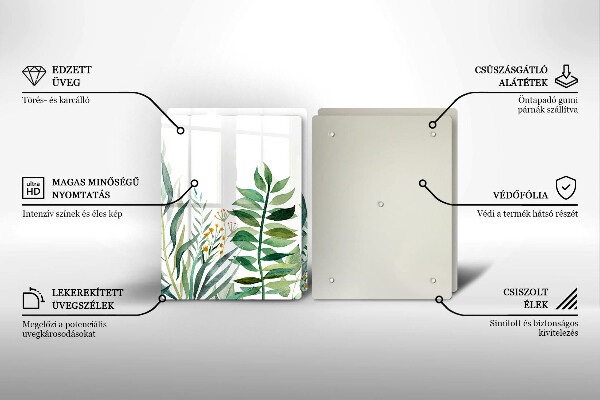 Deska do krojenia Ilustracja liście rośliny