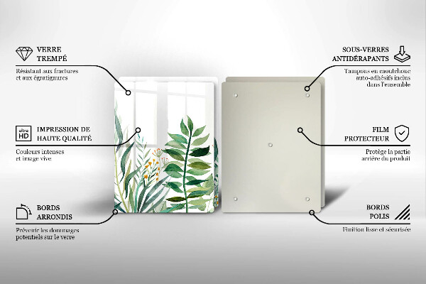 Deska do krojenia Ilustracja liście rośliny