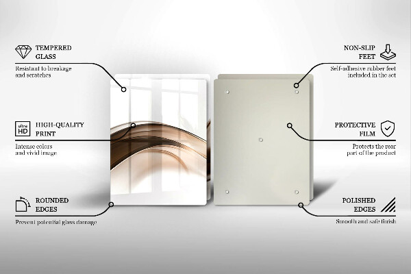 Deska do krojenia Abstrakcja brązowe linie